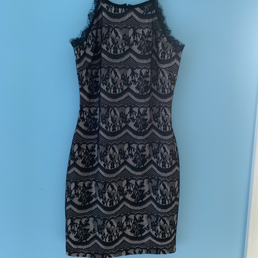 Mini black lace dress